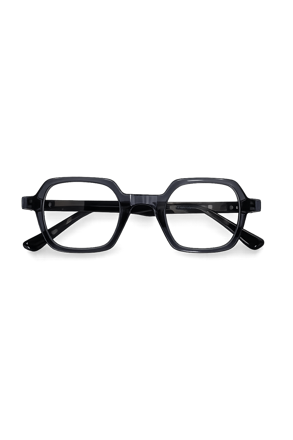 Monture Optique Hexagonale Gris Fumé
