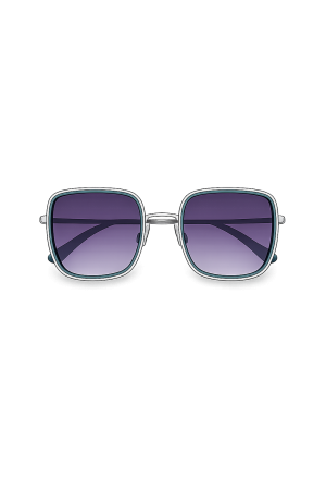 Solaires Carrées Bicolores Turquoise & Argent