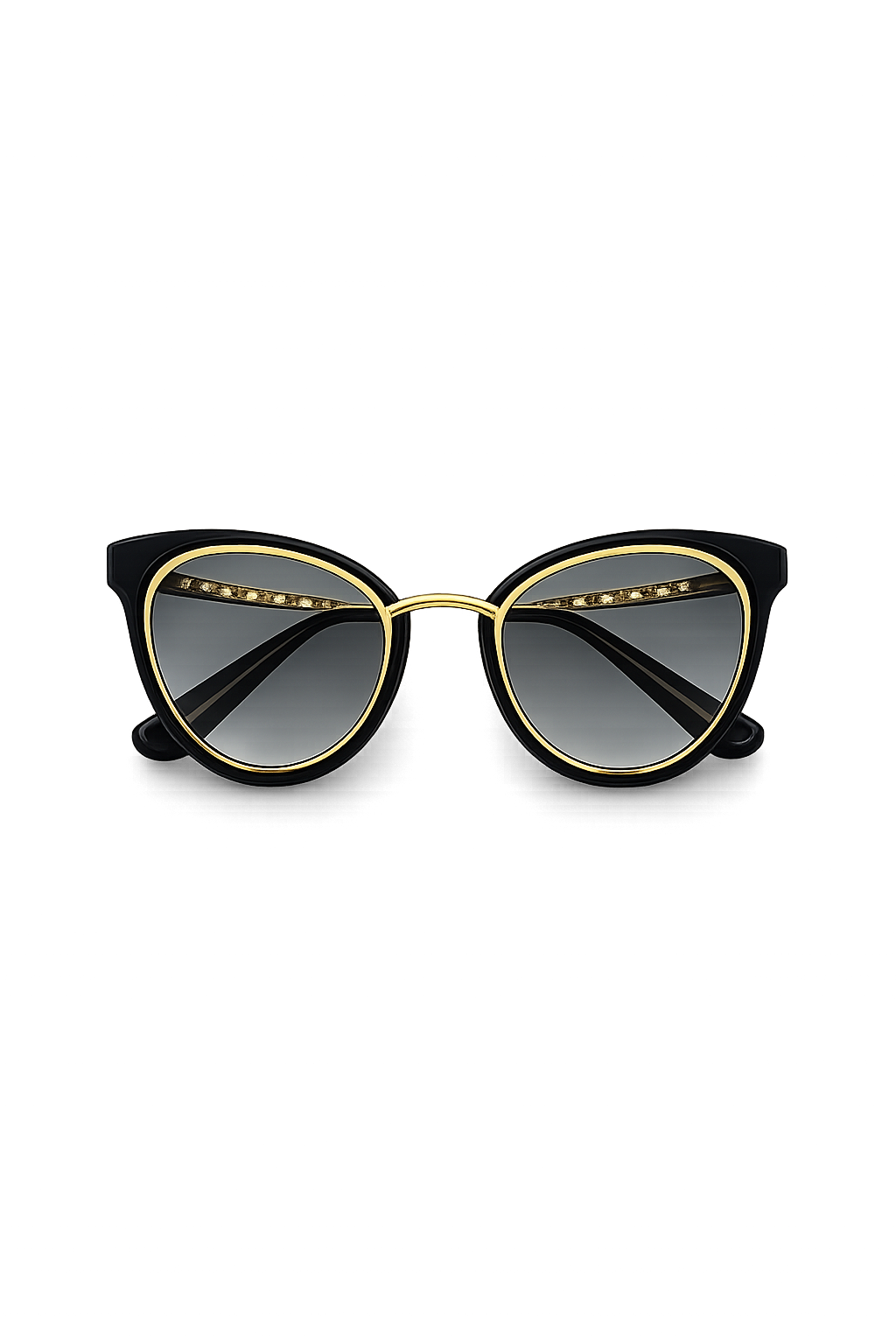 Solaires Papillon Noir & Or à Strass