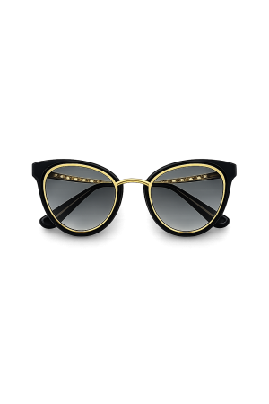 Solaires Papillon Noir & Or à Strass