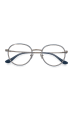 Monture Optique Ronde Métal Gris-Bleu