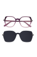 Monture 2-en-1 Papillon Violet Dégradé + Clip Solaire Magnétique
