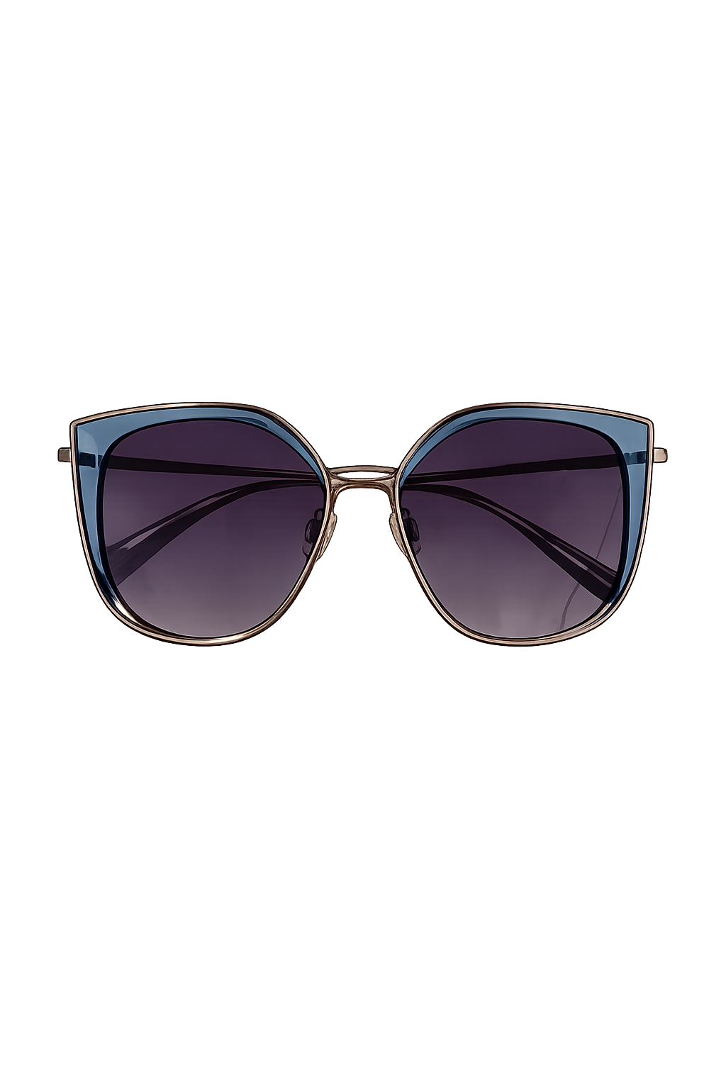 Solaires Papillon Oversize Bicolores Bleu & Or