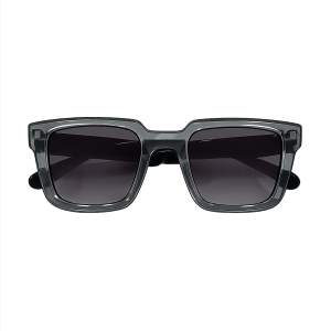  Lunettes de Soleil Carrées Grises Translucides Épaisses