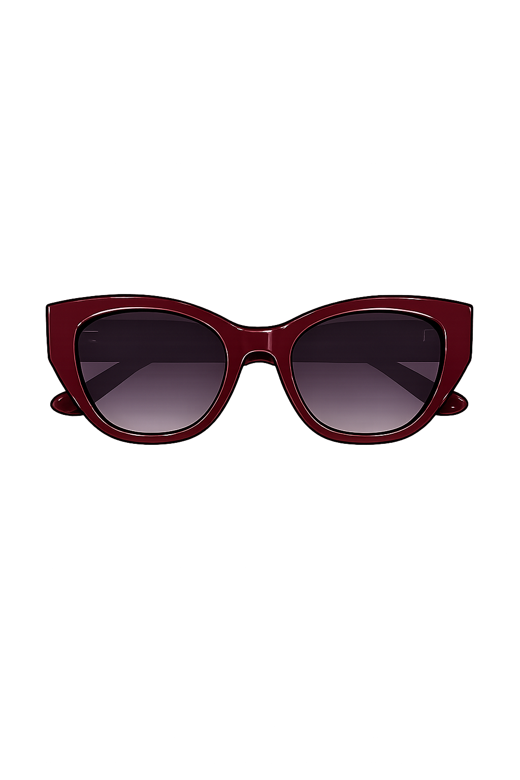 Lunettes de Soleil Cat-Eye Bordeaux Foncé