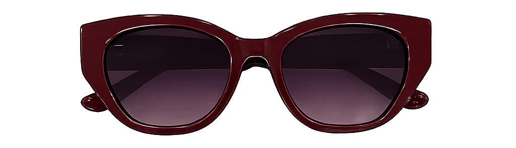 Lunettes de Soleil Cat-Eye Bordeaux Foncé