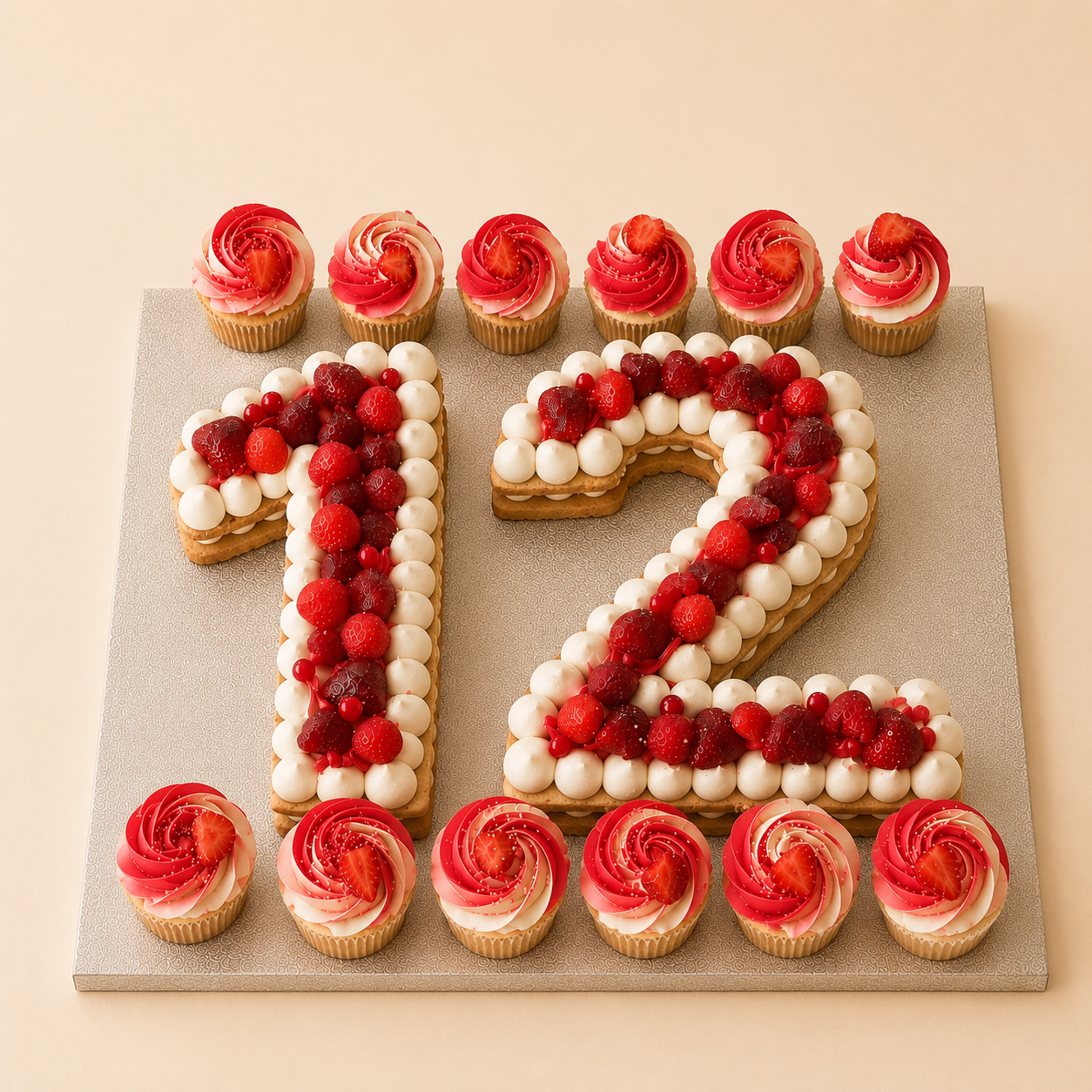 Gâteau Chiffre et Cupcakes