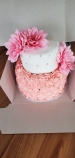 Gâteau Fleurs Rose et Blanc