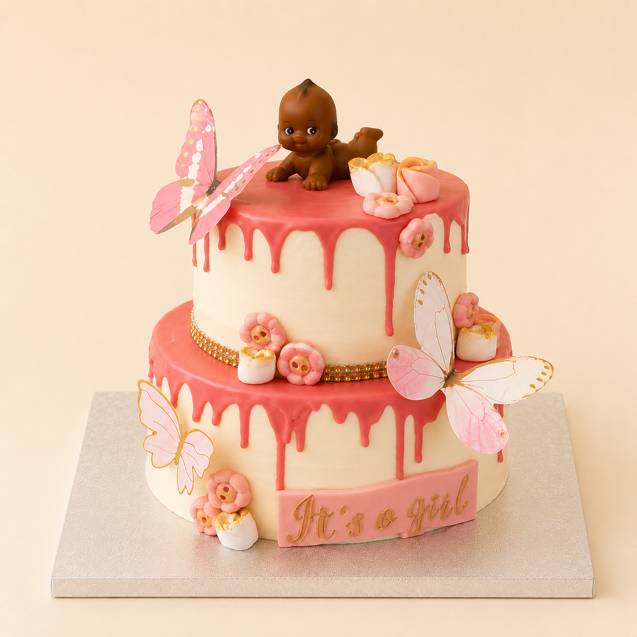 Gâteau Drip Rose