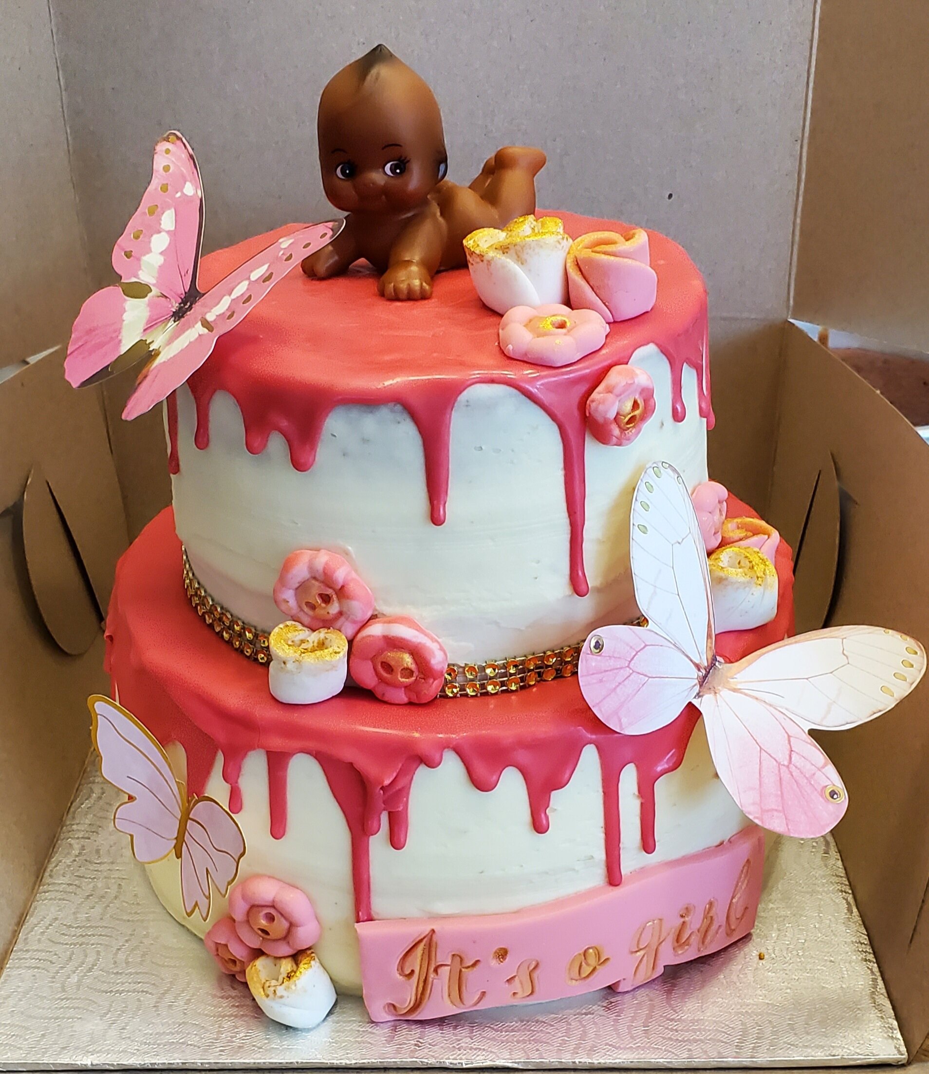 Gâteau Drip Rose