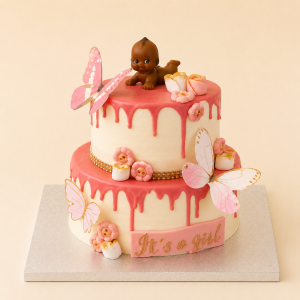 Gâteau Drip Rose