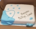 Gâteau Rectangle Bleu – Naissance & Baby Shower Personnalisé