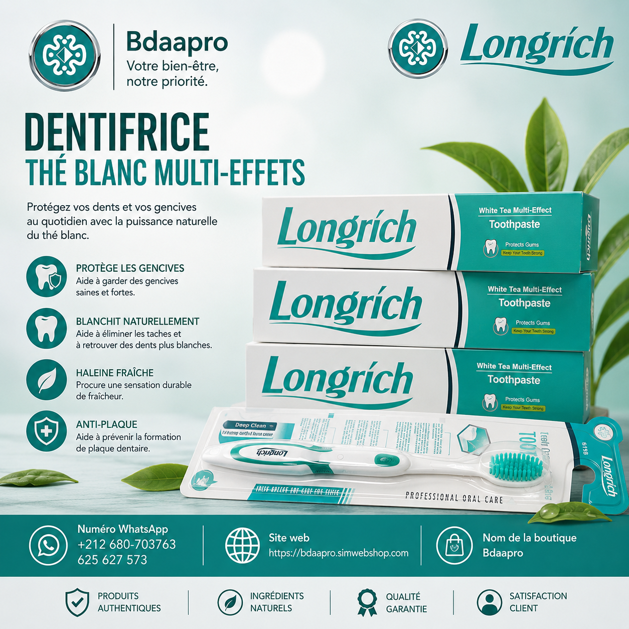 Pâte dentifrice au Thé Blanc 200g