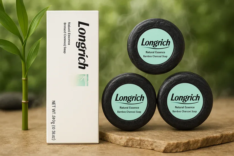 LONGRICH Pack De 3 Savons A Base De Charbon De Bambou