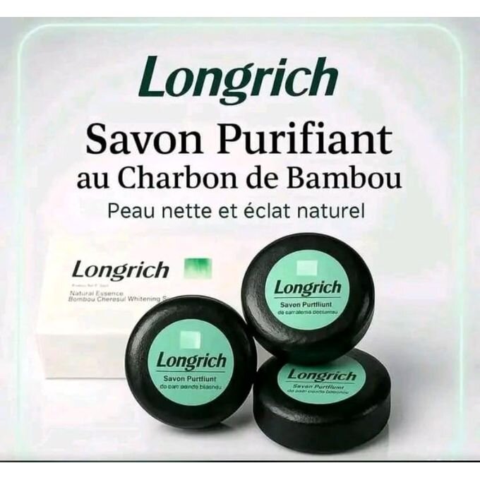 LONGRICH Pack De 3 Savons A Base De Charbon De Bambou
