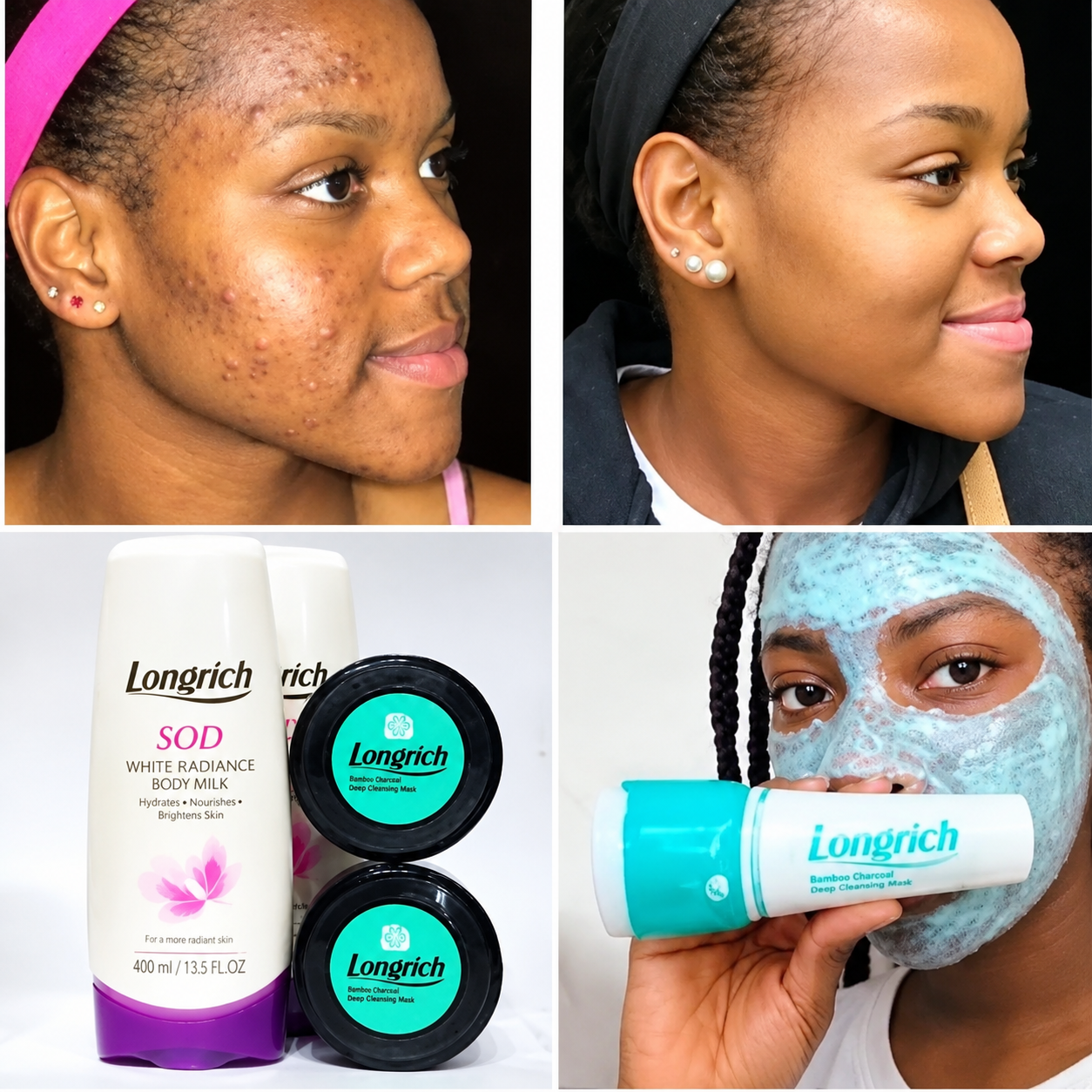 LONGRICH Pack De 3 Savons A Base De Charbon De Bambou