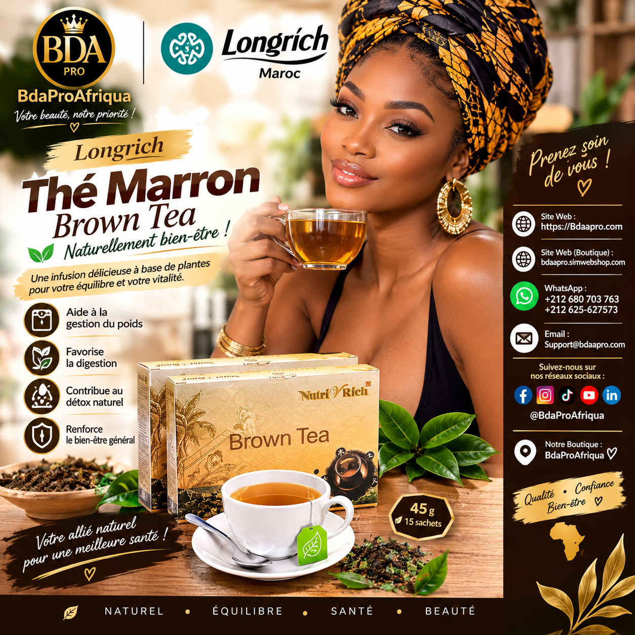 Longrich-Thé Tension Brown Tea 45 g