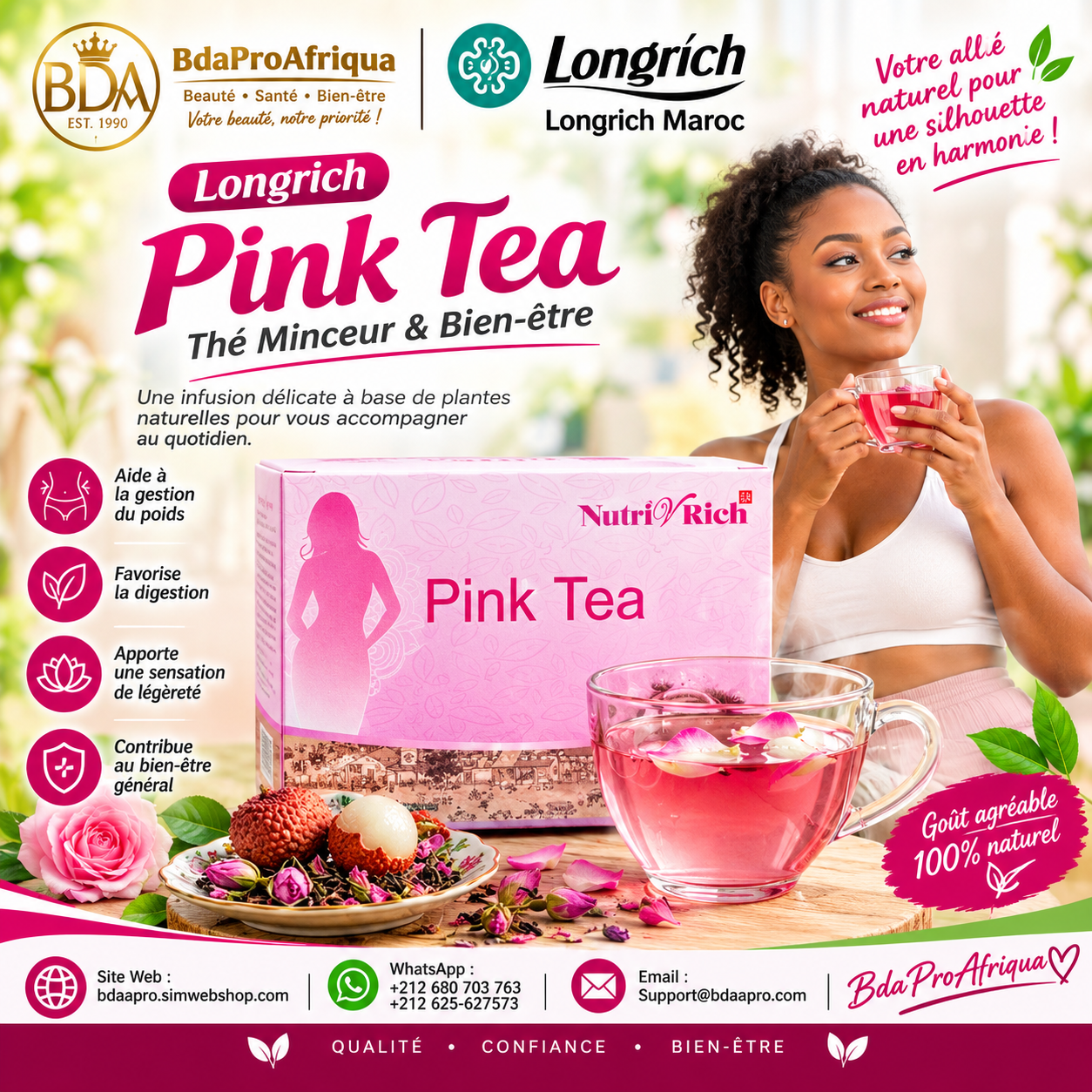 Longrich – Thé Minceur Pink Tea 45 g