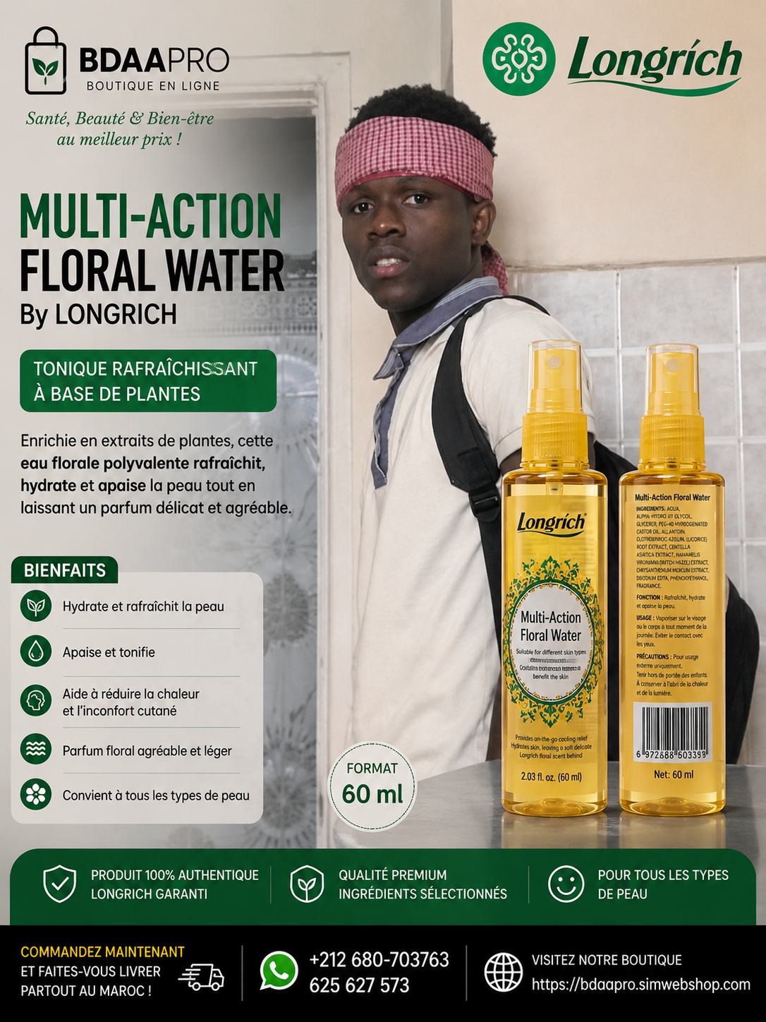 Longrich Multi-Action Floral Water – Eau Florale 60 ml