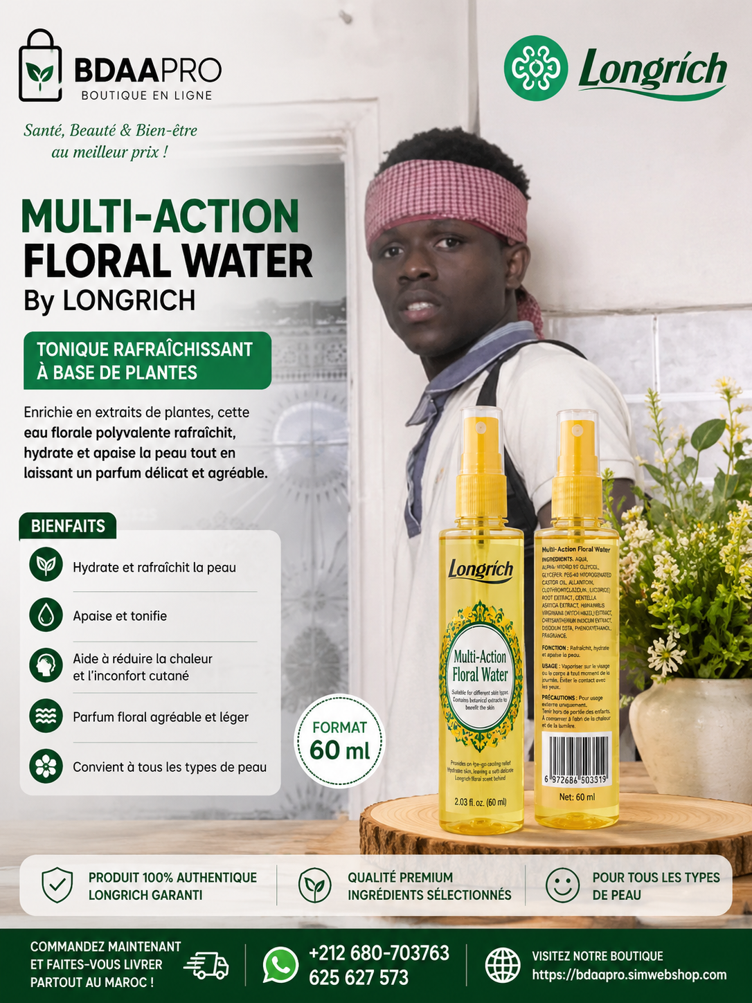 Longrich Multi-Action Floral Water – Eau Florale 60 ml