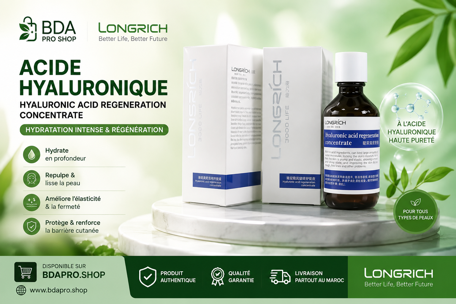 Acide Hyaluronique Longrich – Essence Hydratante