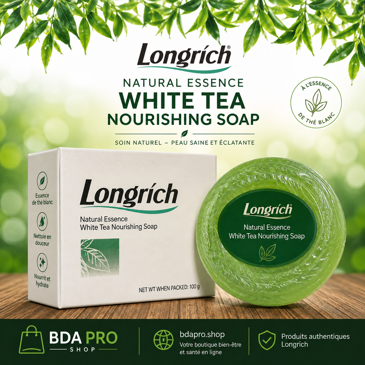 Savon Nourrissant au Thé Blanc Longrich 100 g