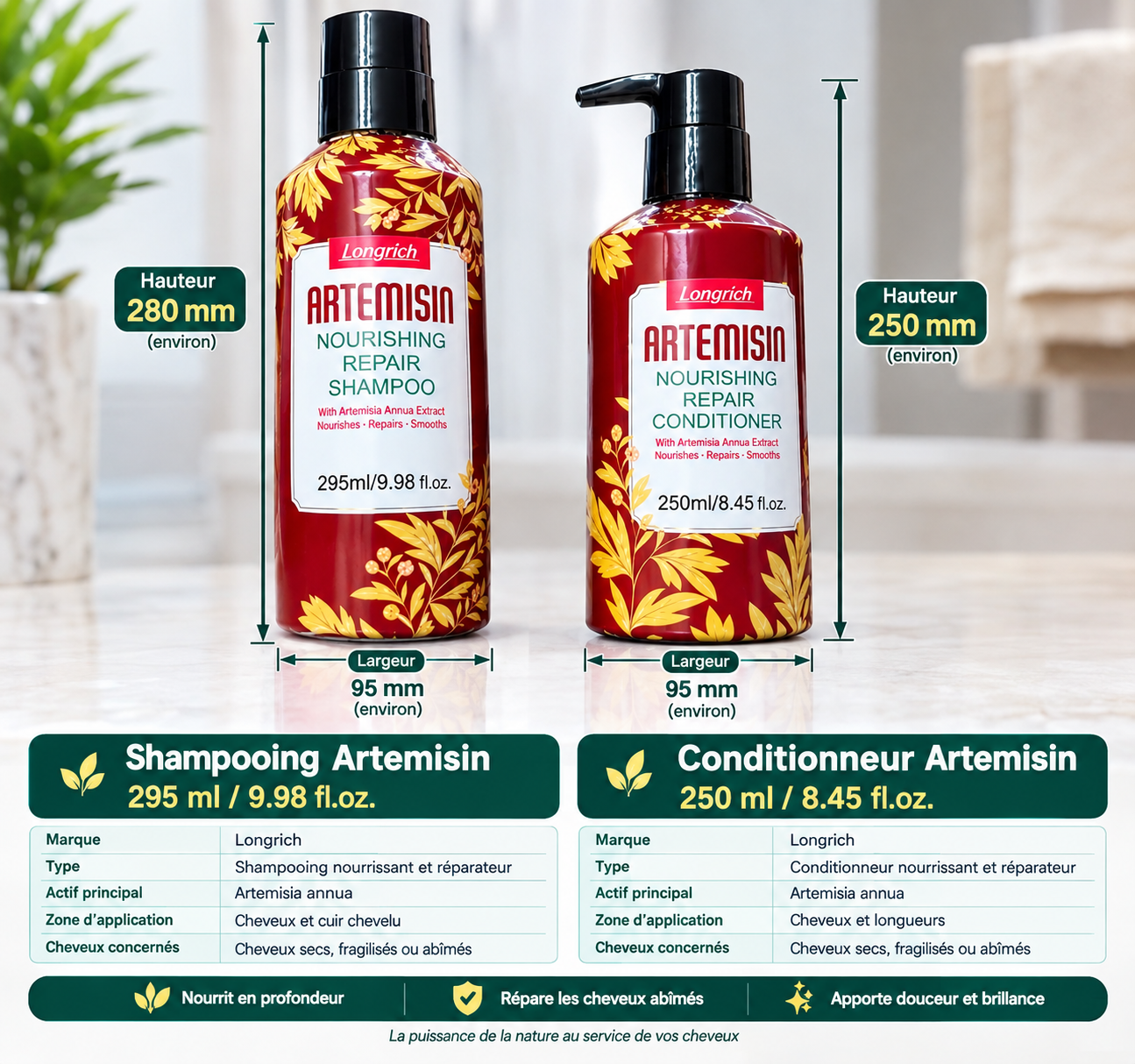 Longrich Artemisin – Shampooing Nourrissant & Réparateur
