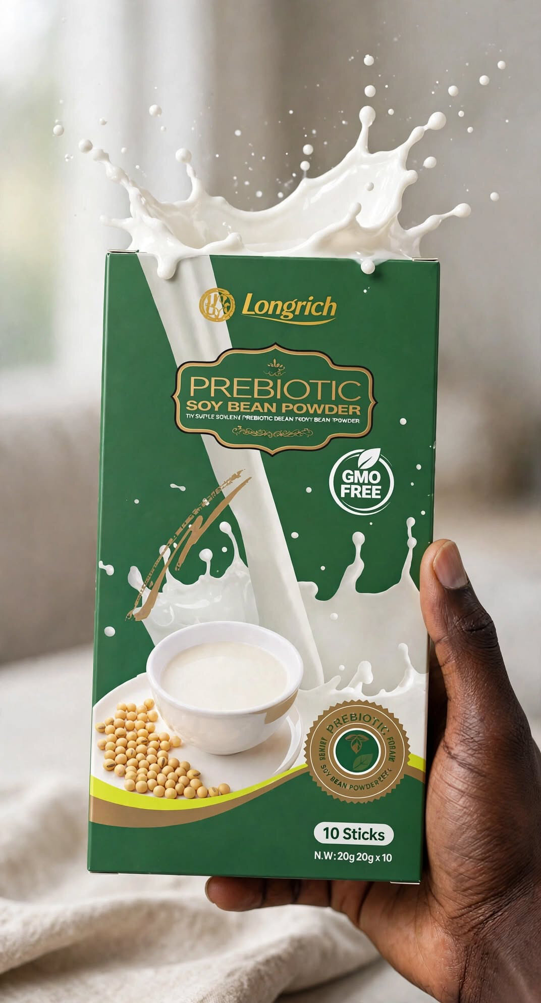 Longrich Prebiotic Soy Powder – Poudre de Soja Prébiotique au Calcium & Multivitamines