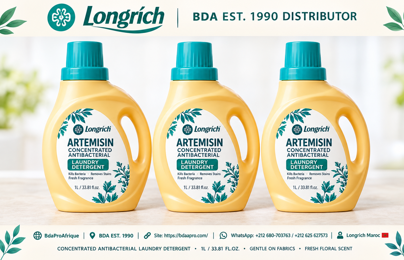 Longrich Artemisin – Détergent de Lessive Antibactérien Concentré 1  L