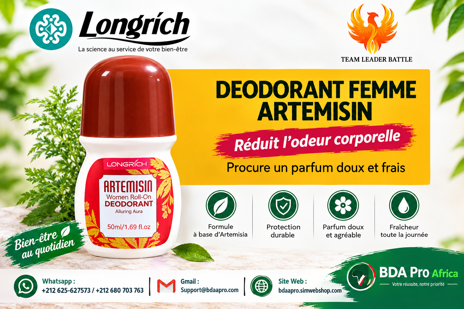 Longrich Artemisin – Déodorant Roll-On Femme
