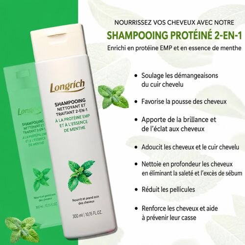 Longrich Cleansing & Treatment – Shampoing 2 en 1 Antipelliculaire – 300 ml