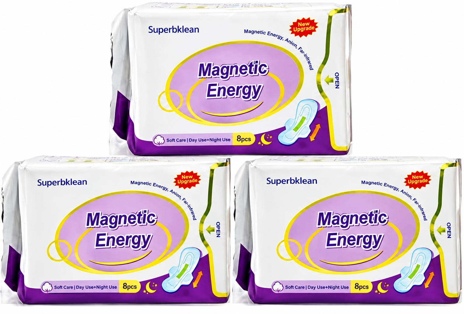 Longrich Superbklean – Serviettes Hygiéniques Magnétiques de Nuit 300 mm